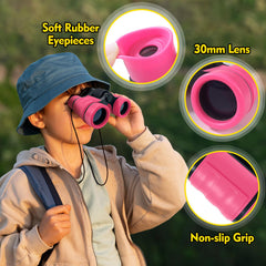 YOPINSAND Kids Binoculars 30 mm lens delivers bright, vivid scenes in varying light
