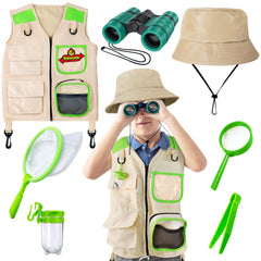 YOPINSAND Kids Explorer Kit vest and hat ready for sunny outdoor adventures.