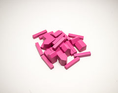 YorksGamePieces pink wood roads for Settlers of Catan, durable upgrade for gameplay
