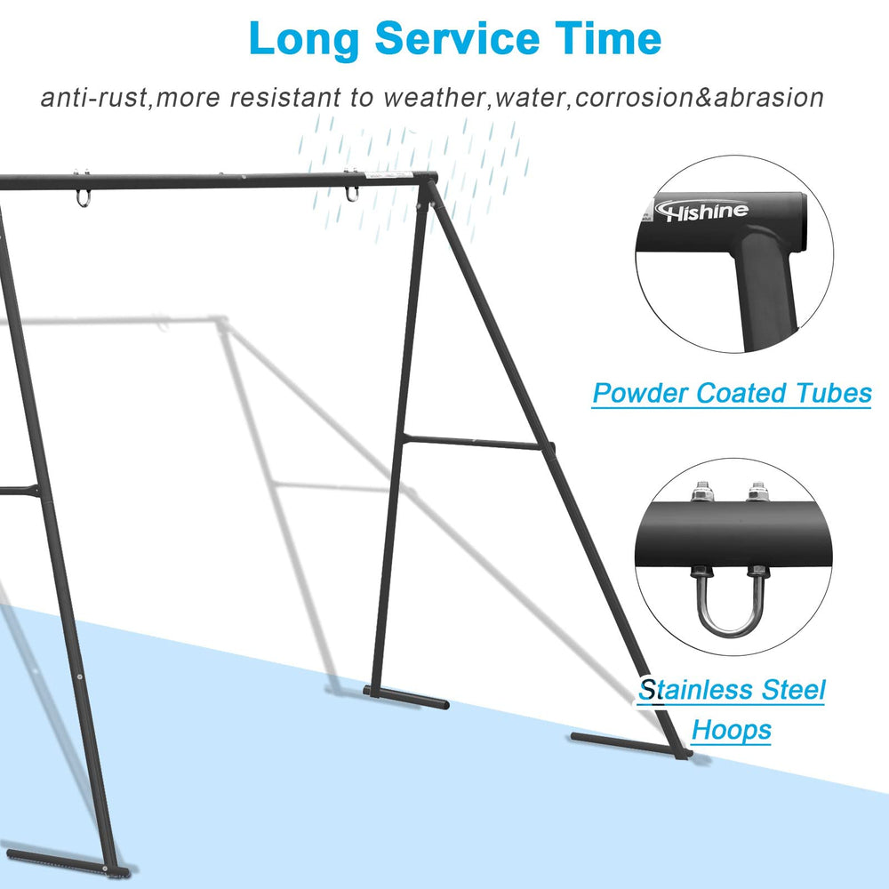 Yorovent saucer swing-compatible frame enables quick backyard upgrades.