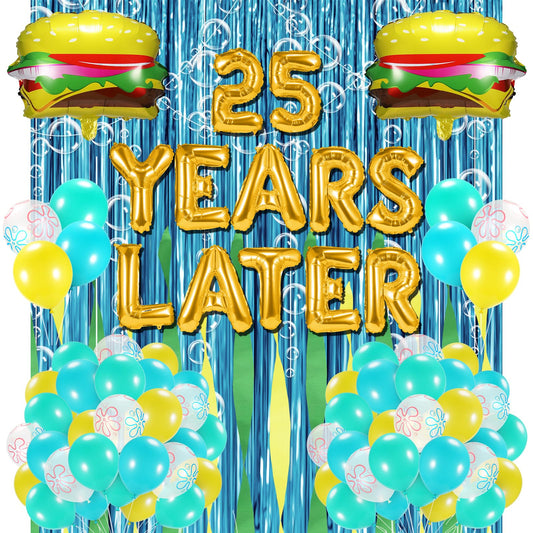 YORR sponge 25th birthday set with gold letters for ocean party dΓ©cor