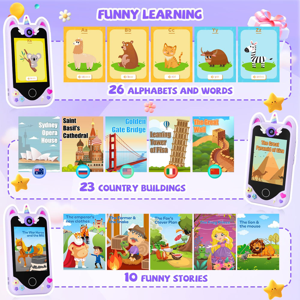 Yosfeng kids smart phone dual cameras for memories and creativity