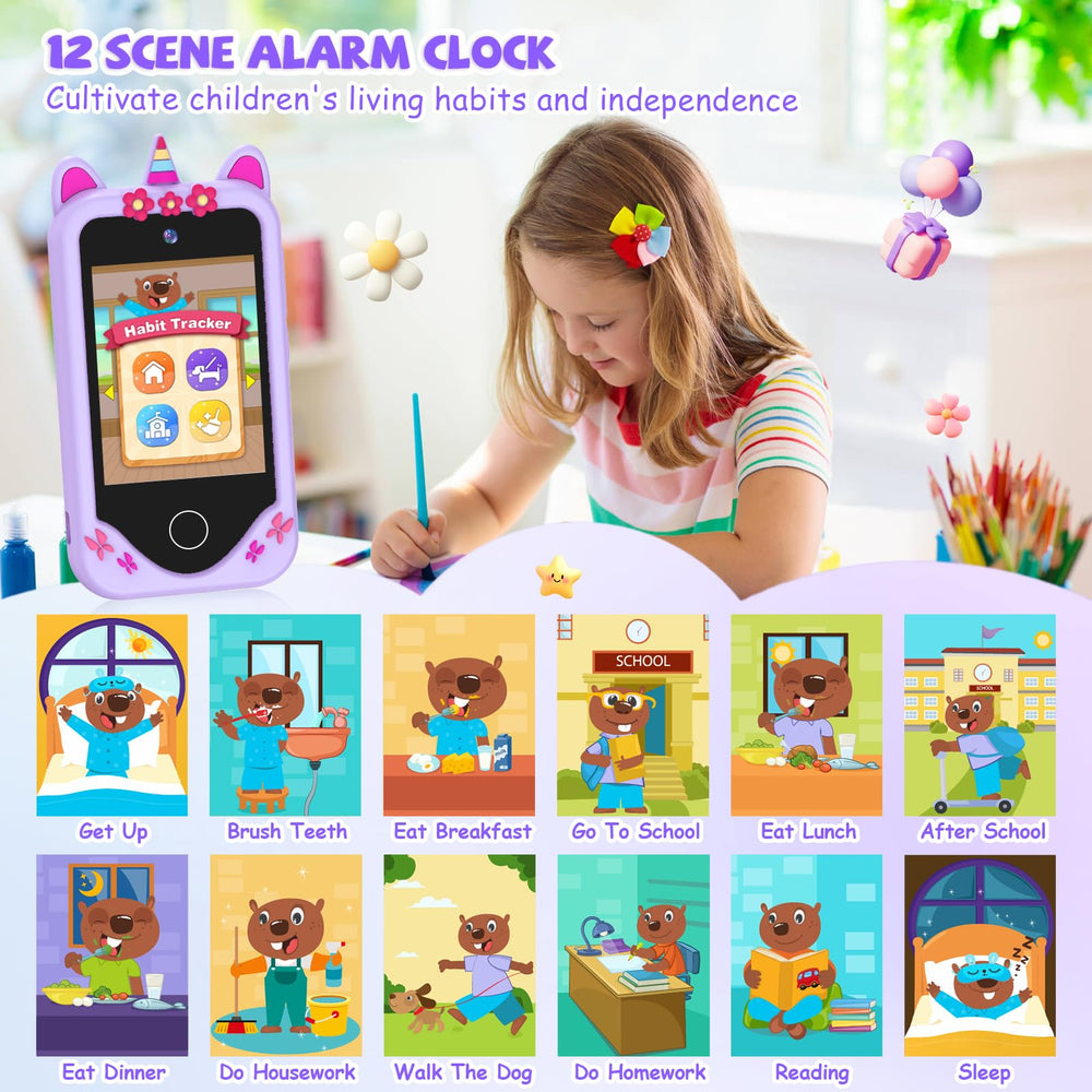 Yosfeng toy phone showing dual cameras for capturing memories and creativity