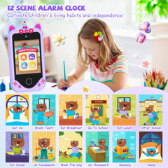 Yosfeng toy phone showing dual cameras for capturing memories and creativity