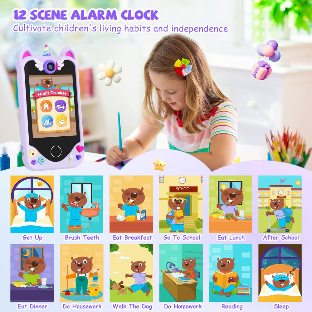 Yosfeng kids smart phone screen on with kid-friendly interface