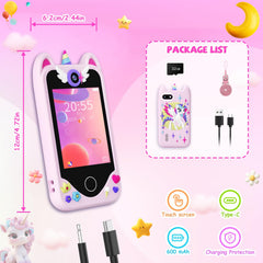 Yosfeng unicorn silicone case on phone to prevent drops during play.