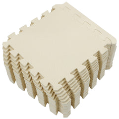 Yostrong 18 tiles interlocking mat beige provides safe baby play surface