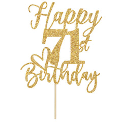 Yotawebery 71st birthday topper, premium glitter paper for durable decoration