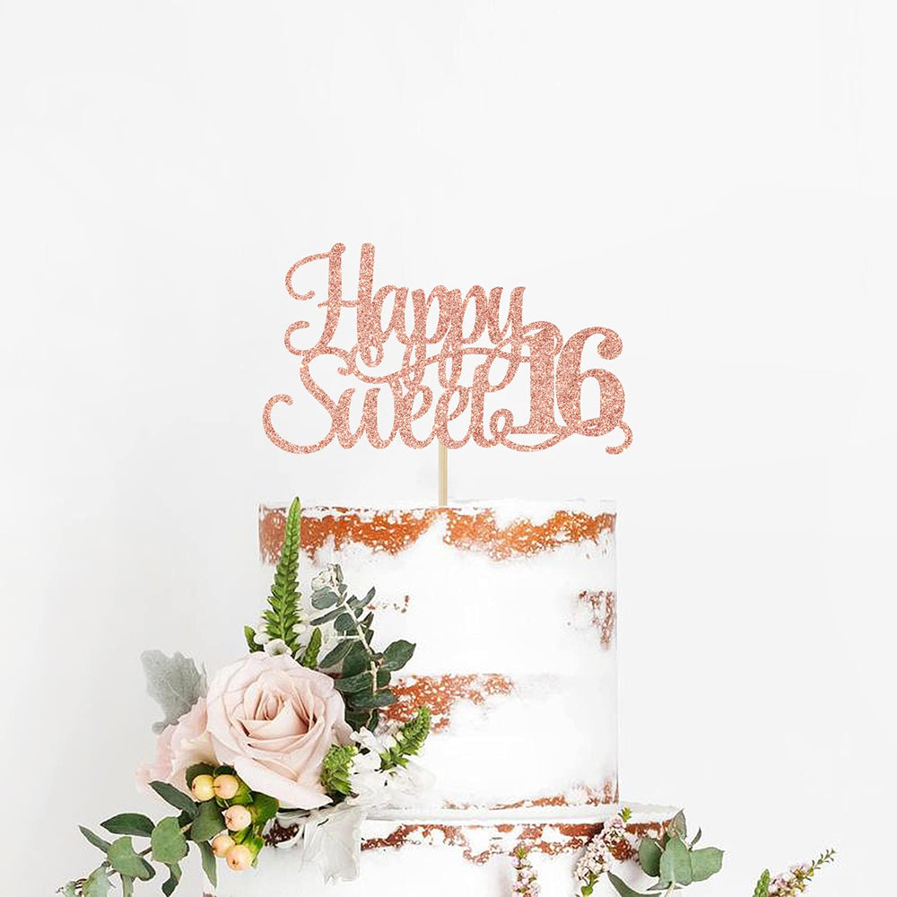 Yotawebery rose gold glitter cake decor topper for elegant celebrations.