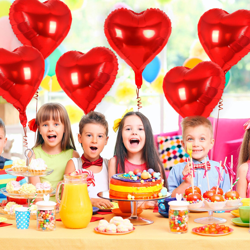 YOTHORN baby shower décor with durable red heart foil balloons.