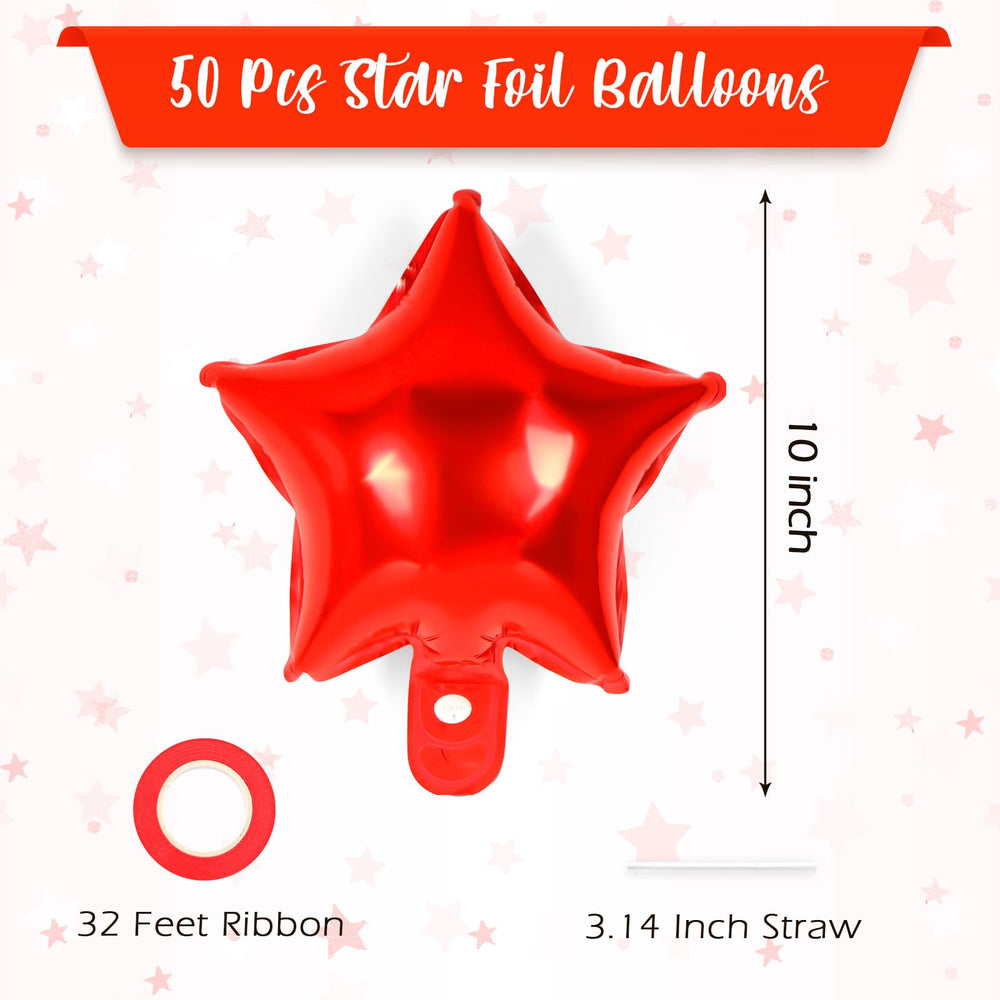YOTHORN red foil star balloons with a shiny finish for elegant celebrations.