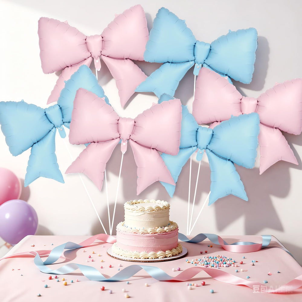 YOTHORN gender reveal balloon decor creates a soft romantic backdrop