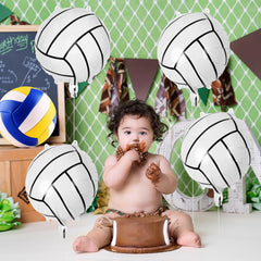 Close-up of YOTHORN volleyball pattern on foil balloon eye-catching decor