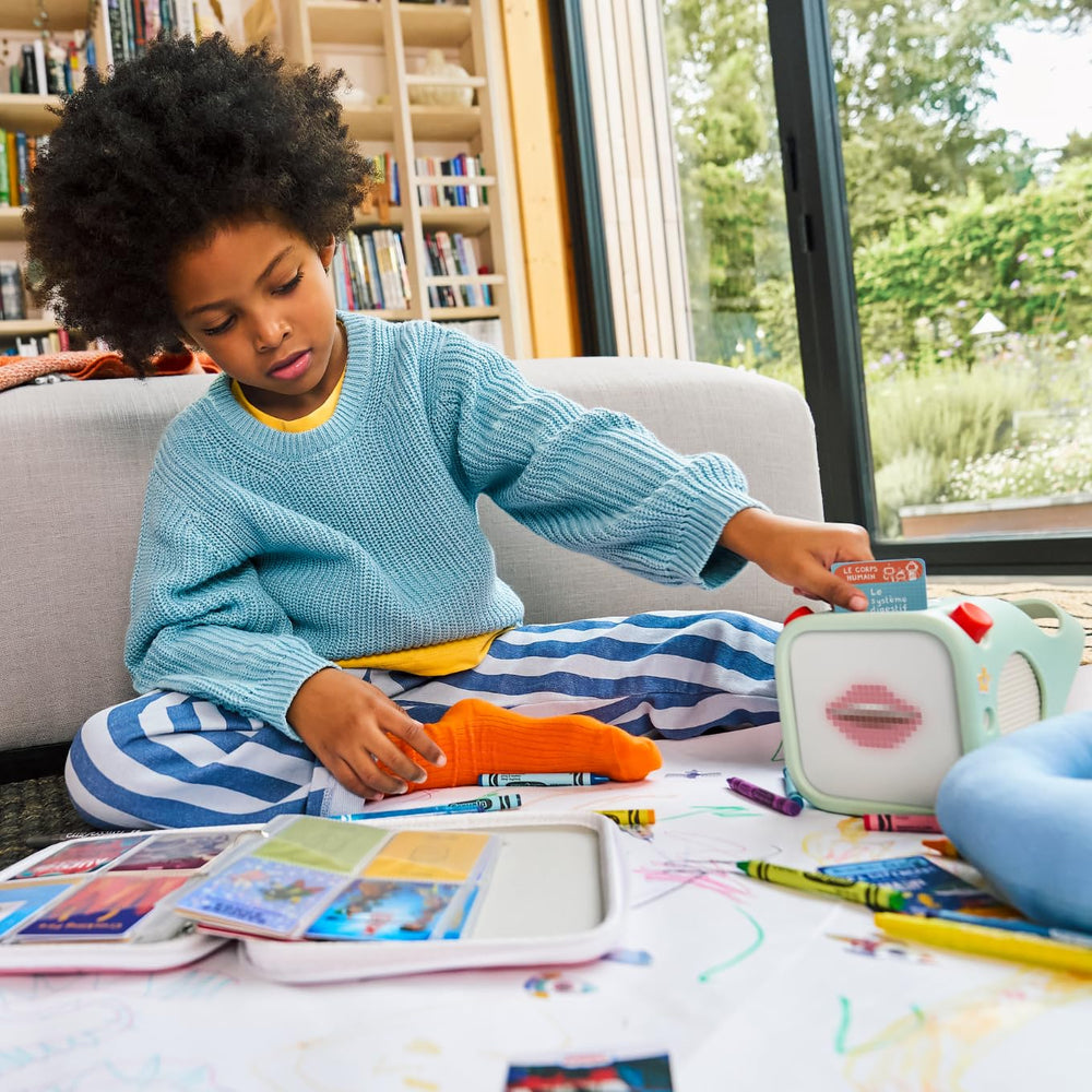 Binder-style YOTO Card Case keeps cards organized for kids' routines.