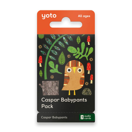 Yoto Caspar Babypants Pack cover featuring colorful music cards for kids.