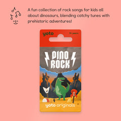 YOTO Dino Rock card inside box illustrating easy setup for parents
