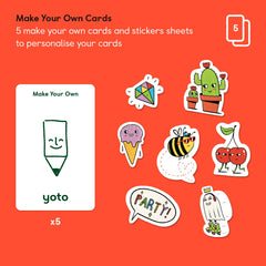 YOTO Make Your Own Cards in-box with stickers for easy customization