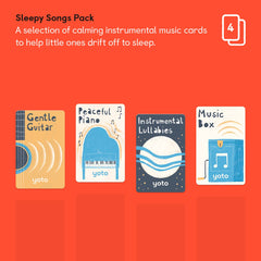 Yoto Sleepy Songs Peaceful Piano Card creates a calm bedtime atmosphere for kids.