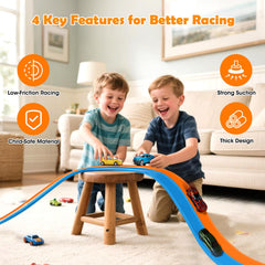Yottix track highlighting ASTM F963 safety certification and kid-friendly materials.