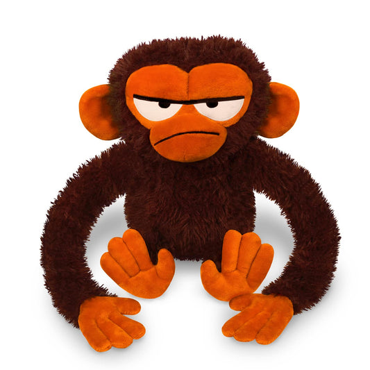 YOTTOY Grumpy Monkey plush front view, a cuddly 12 inch companion