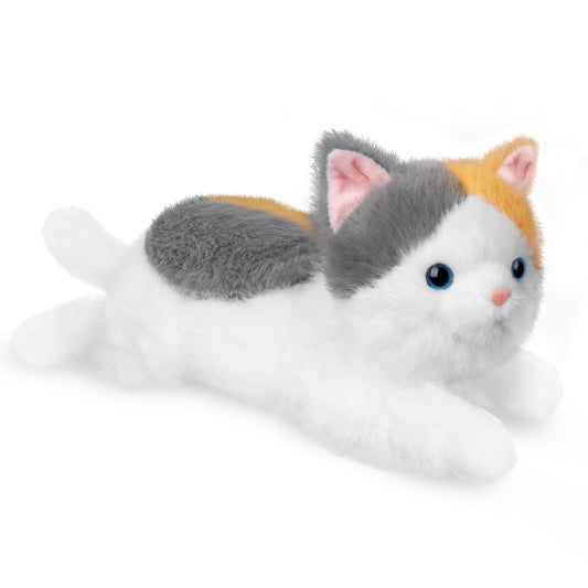 YOUBLEK 19-inch weighted cat plush offers a comforting hug with soft fur.