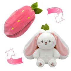 YOUBLEK bunny strawberry side pillow plush for cozy hugs
