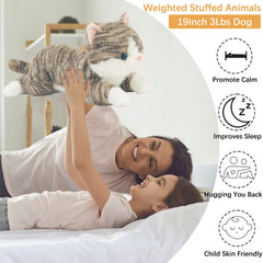 YOUBLEK cat weighted plush on lap for soothing contact