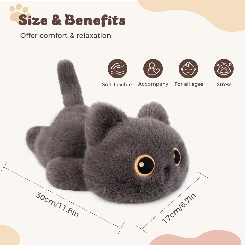 YOUBLEK cute cat plush kawaii design enhances room decor and hugs.
