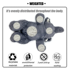 YOUBLEK elephant 16-inch weighted plush designed for home, school, and office comfort.