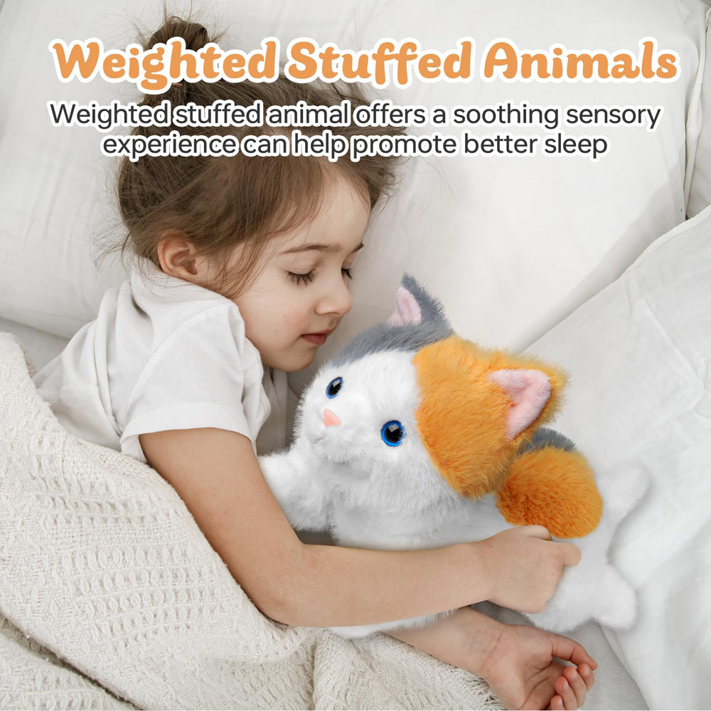 YOUBLEK realistic cat stuffed animal with soft faux fur for cozy snuggles.