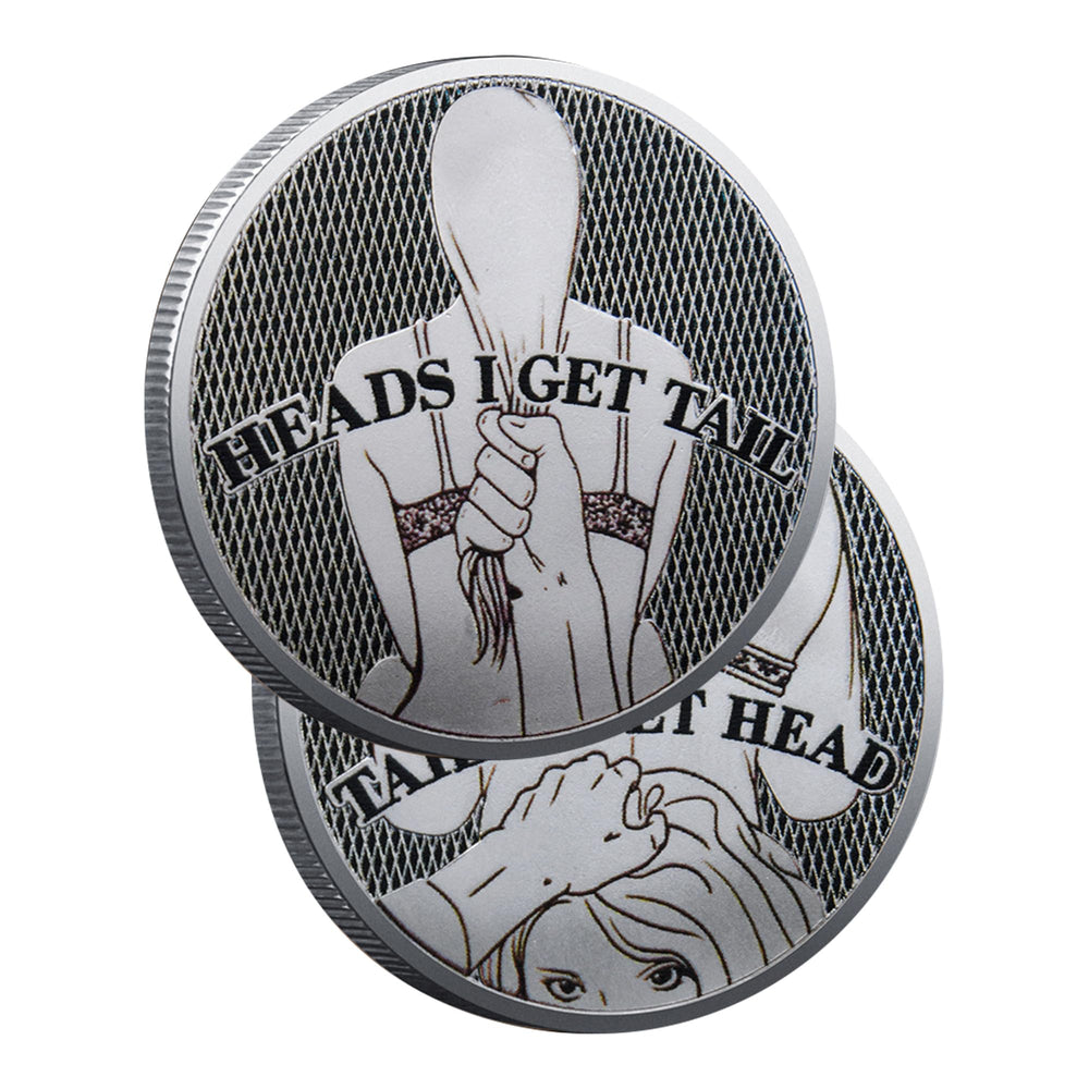 YOUNEEDFUL silver heads-tails coin front view for playful dating ideas
