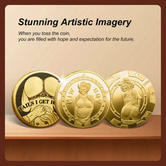 YOUNEEDFUL gold-plated lucky coin shines on display and gifting