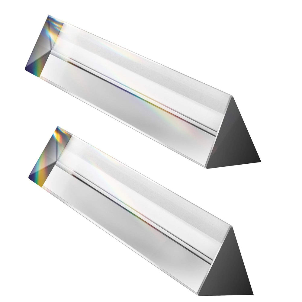 Young4us triangular prism 6-inch clear glass for versatile light splitting and photography.