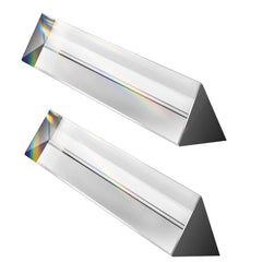 Young4us triangular prism 6-inch clear glass for versatile light splitting and photography.