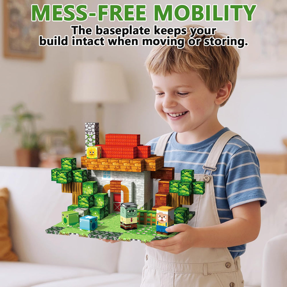 Youngyes baseplates hold up to 25 magnetic blocks for expansive designs.