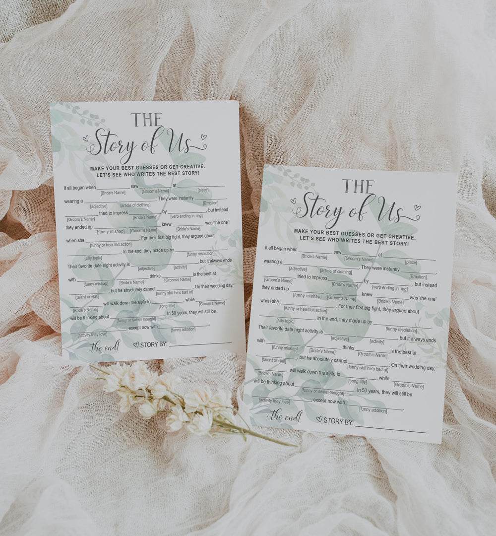 Close-up of ivory stock Our Love Story Game card quality