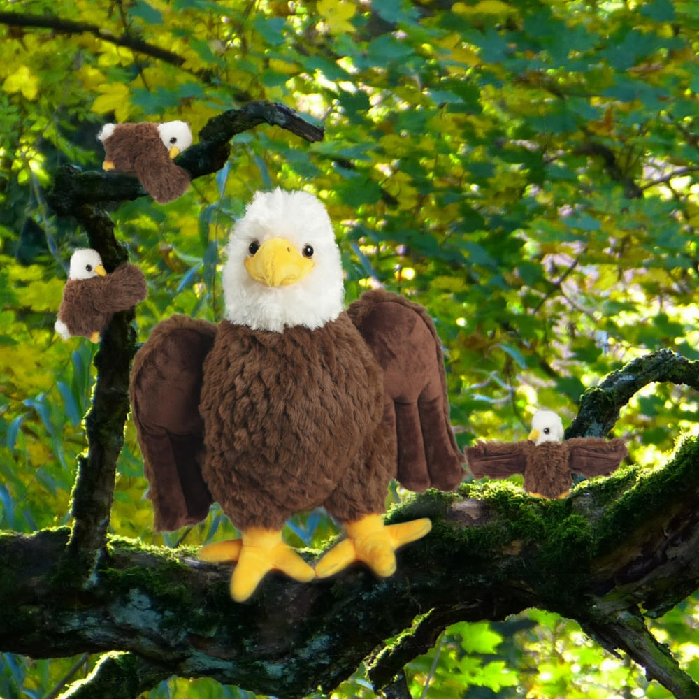 Youthfuljive bald eagle plush gift set perfect for birthdays.