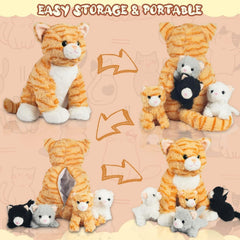 Youthfuljive cat toy with zipper belly for easy baby storage and portability.