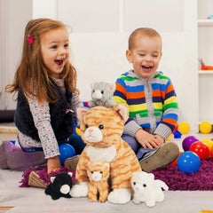 Youthfuljive kids' cat plush set for imaginative play and pretend vet games.