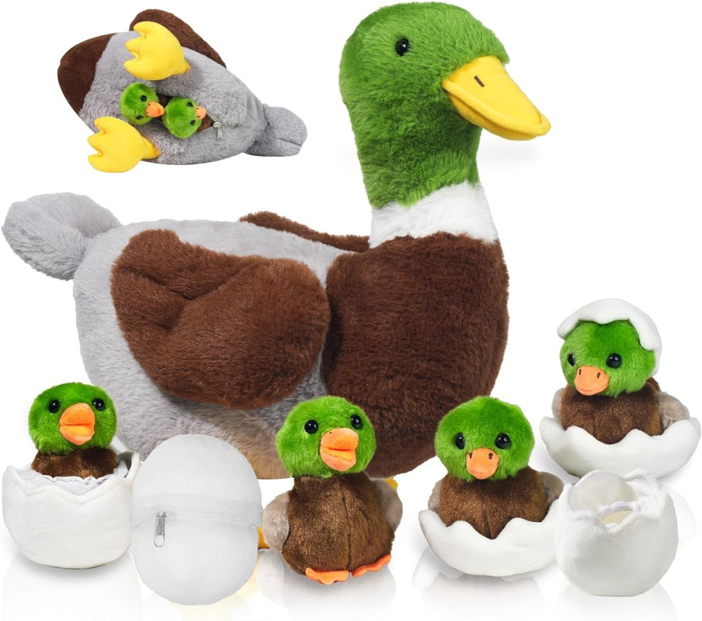 Youthfuljive mallard duck mother plush for cozy cuddle and decor