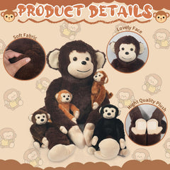 Kids hug the Youthfuljive monkey plush for comforting, imaginative play