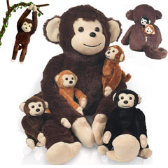 Youthfuljive monkey mommy with zipper belly for easy baby storage
