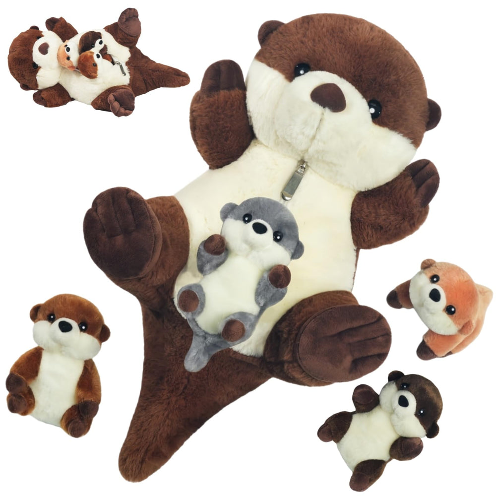 Youthfuljive sea otter mommy plush 17-inch, soft cuddle friend for kids.