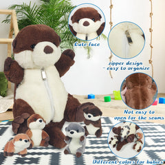 Youthfuljive zippered otter design toy stores four babies inside for easy storage.