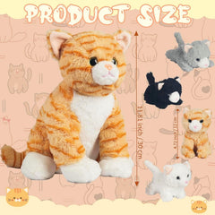 Youthfuljive soft plush kittens set, ideal for story time and tea parties.