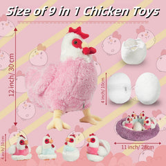 Youthfuljive zippered belly chicken showing convenient storage during pretend play