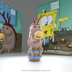Youtooz cockroach packaging interior art highlights ocean vibes.