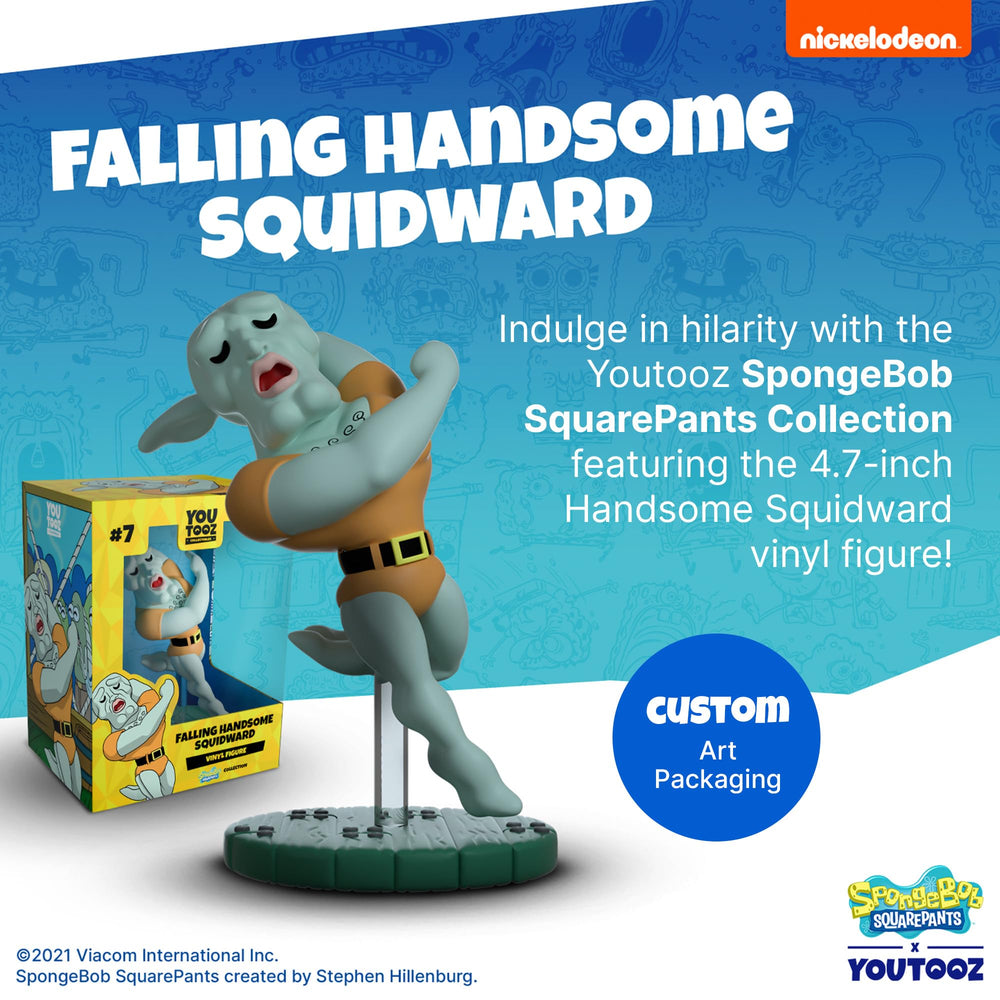 Youtooz Falling Handsome Squidward midair pose for dynamic shelf presence