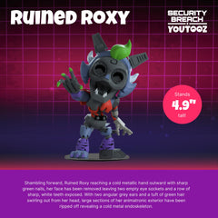 Youtooz Ruined Roxy front view highlights endoskeleton and teeth details.