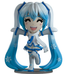 Snow Miku pigtail details with grey and pink accents.